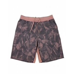 Lululemon Camo T.H.E. Shorts Men Size L (33x11) Pink/Gray Drawstring Zip Pockets